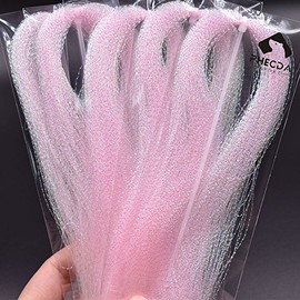 PHECDA PROFLY 10 Packs Crystal Flash Fly Fishing Line Fly Tying Material for Fishing Lure Dry Flies (10 Packs Pearl Pink)