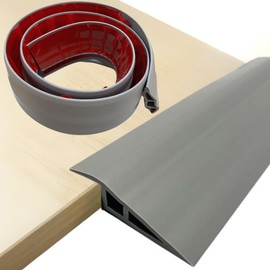 BEIEBIJOB 1/2"~3/5" Height Threshold Ramps for doorways, Rubber Threshold,Floor Transition Strip Self Adhesive,Door Threshold, Wheelchair Ramp (39inch,Gray)