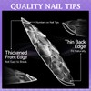 outopen 3D Fish Scales Almond Nail Tips 120Pcs 12 Sizes