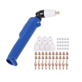 SUSEMSE PT31 Plasma Cutter Torch Head Body + 60PCS Extended Nozzle Electrode Tip Plasma Cutting Torch Consumables Accessory
