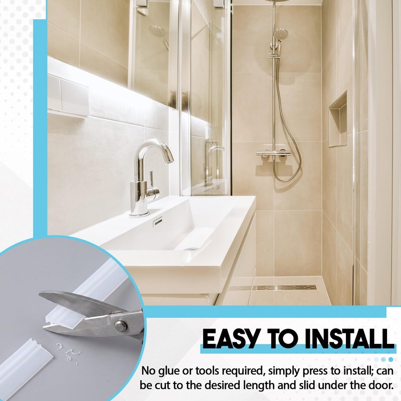 Lineshading 2 Pack Vinyl Shower Door Bottom Seal, 36-inch Shower