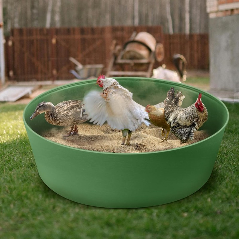 Kalekey Chicken Dust Bath Tub, Adjustable 25'' Chicken Dust Bath
