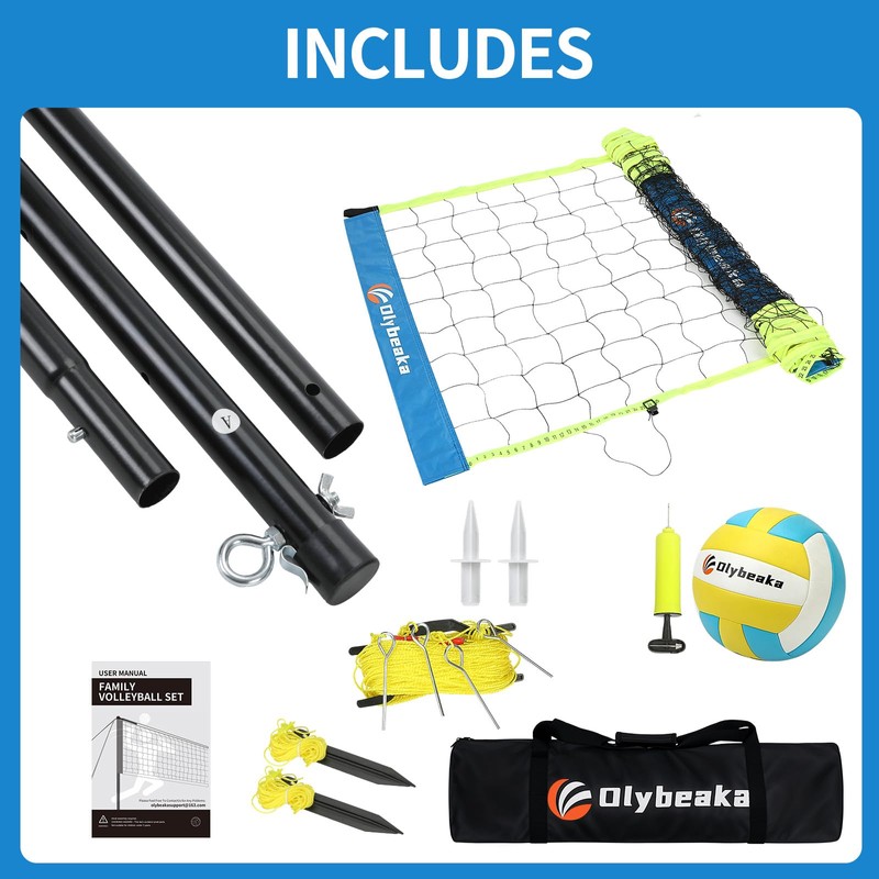 Portable Outdoor Volleyball Net Set for Backyard Beach with Adjustable