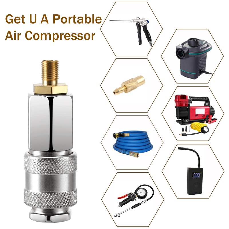 Air Pump Adapter Portable Tire Inflator Electric Air Compressor Adapter