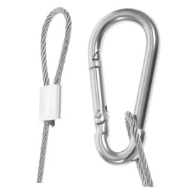 DOITOOL 4pcs Buckle Safety Cable Heavy Duty Lanyard Stainless Steel Cable Stainless Steel Hooks Luggage Lock Cable Safety Cable Wire Stainless Steel Carabiner Cable Lock Security Cable Pin