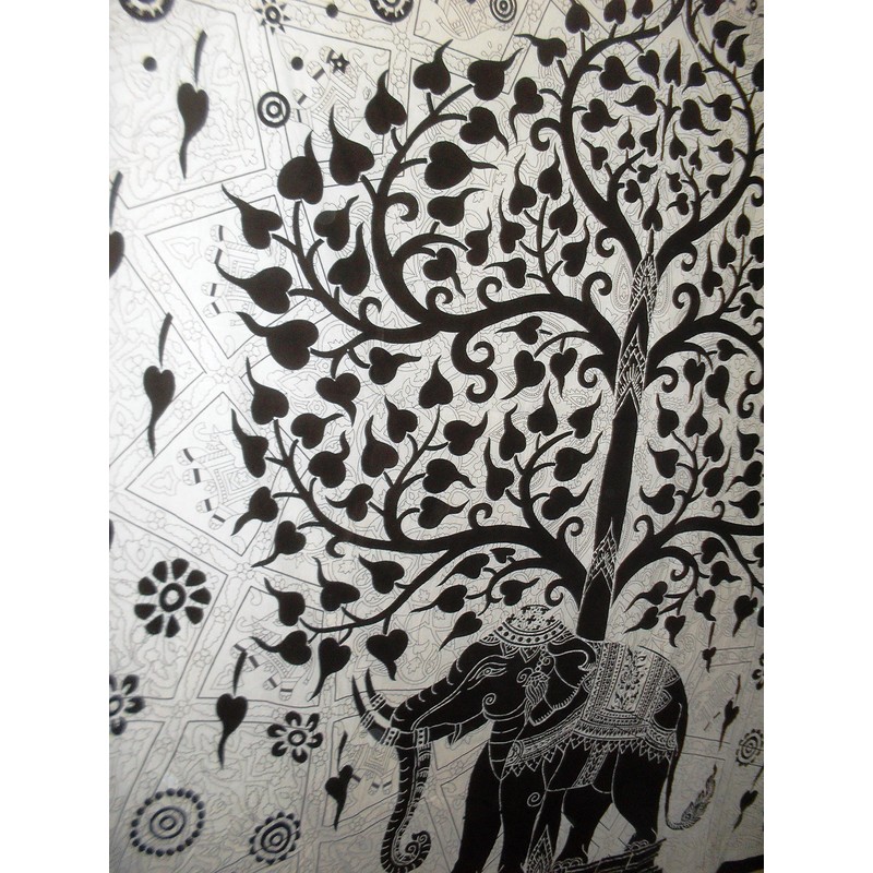 Traditional Jaipur Large Tree Of Life Tapestry, Indian Elephant Wall