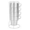300ml Stackable Coffee Cups with Stand Stainless Steel Double Layer