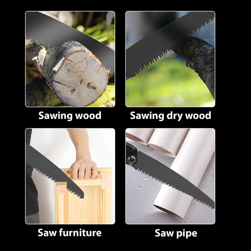 MANUFORE 200mm 65Mn Steel Black Saw Blade 2 Pack for