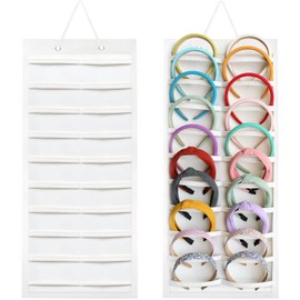 SMUK Hanging Headband Holder Organizer for Girls, Wall-mount Headband Storage Display for Women, Head Band Hair Accessories Organizer On Wall, Door, Wardrobe