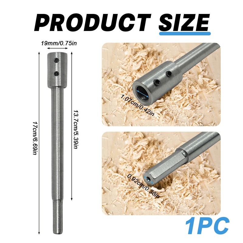 Greacesrio 170 mm extra long extension for forstner drill bits