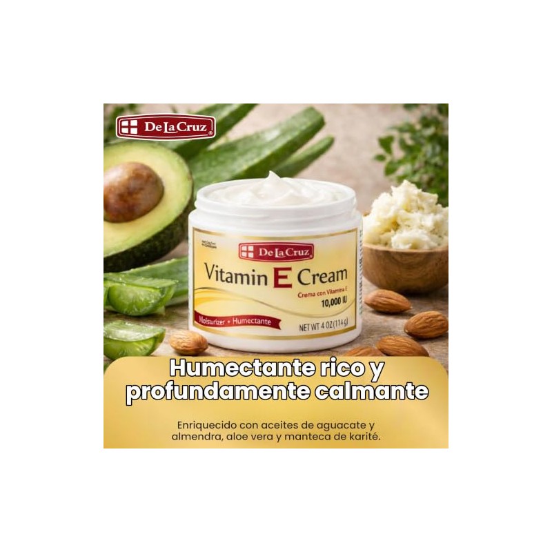 De La Cruz Vitamin E Cream, 4 Ounce