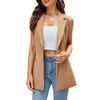 Kedera Women's Long Sleeveless Duster Trench Vest Casual Lapel Office