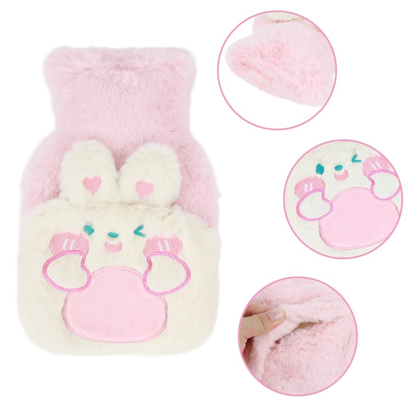 MilyaDE 350 ml Hot Water Bottle with Cover Plush Bed
