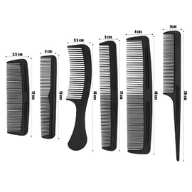 SRV Hub 6Pcs Hair Combs Set, Professional Salon Combs for Cutting & Hair Styling, Detangle Hair Combs for Mens and Women