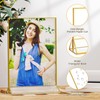 6 Pack Acrylic Gold Sign Holder, 5x7 inch Clear Double