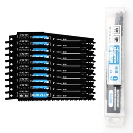 MUOZLOP 6inch 10 Pack Reciprocating Saw Blades Set，6/12TPI High Carbon Saw Blades，Woodcutting Saw Blades (10, 6/12TPI 150mm)