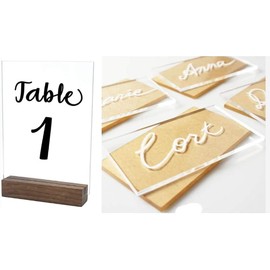 DistinctAndUnique 40 Laser Cut Clear Acrylic Blank Shapes for Wedding Welcome or Table Signs, Seating Place Cards & Numbers Guestbook Birthday Events DIY Calligraphy Lettering (2" x 4")