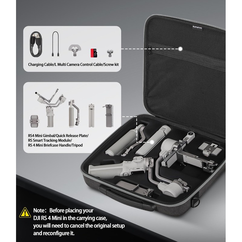 LINGHUANG for DJI RS 4 Mini Case,Gimbal Carrying Case,Portable Shoulder