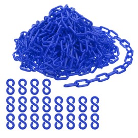 PATIKIL Barrier Chain Plastic Chain Links, 45 Foot Plastic Chain, Blue Safety Chains, Large Plastic Chain for Warning Safety, Crowd Control, Queues, Parking, Fences
