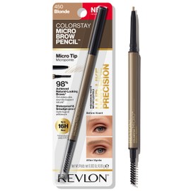 Revlon ColorStay Micro Eyebrow Pencil with Built In Spoolie Brush, Infused with Argan and Marula Oil, Waterproof, Smudgeproof, 450 Blonde (Pack of 1) 