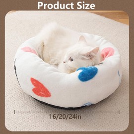 GKWW Cat Beds for Indoor Calming Donut Dog Bed Cozy Soft Round Dog Nest Fluffy Plush Cat Beds Washable Donut and Dog Bed High Side Warming Donut Pet Beds Big Dog Bed Cushion