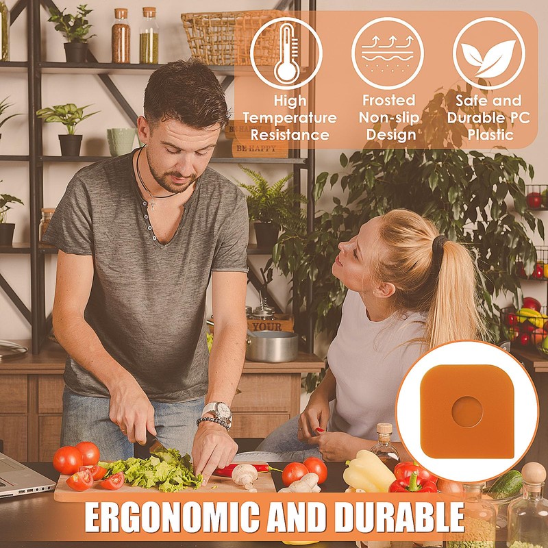 9 Pieces Scraper, Plastic Kitchen Scraper, Flexible Dough Scraper, Orange