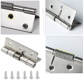 6Pcs Self-Opening Spring Hinges,Self-Closing Spring Door Hinges, Automatic Closing Hinges for Invisible Doors(1 Inch)