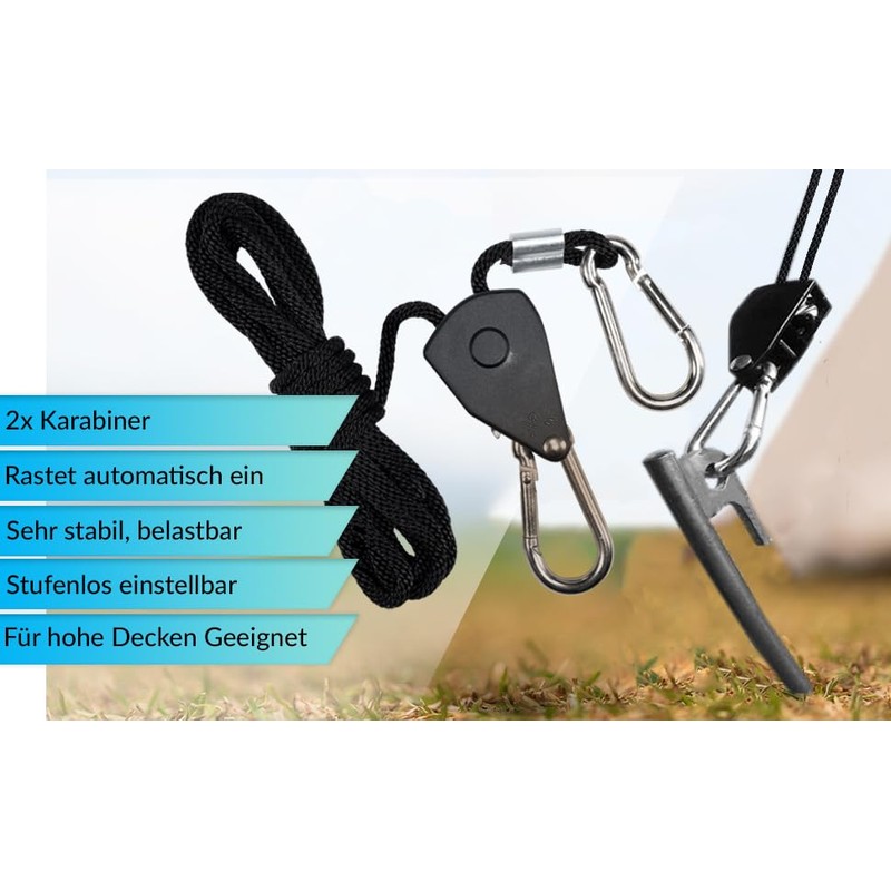 FENITEC Rope Ratchet 4 x Rope Ratchet Grow Accessories, Load