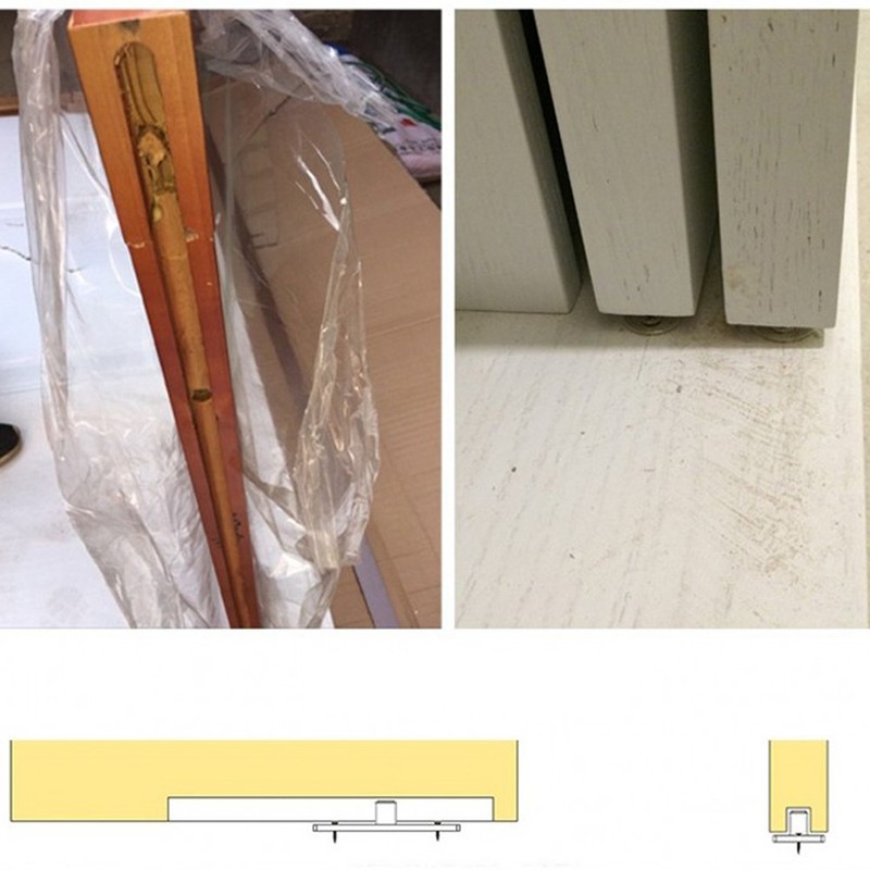 4 Piece Sliding Barn Door Nylon Guide Wheel, Floor Guide