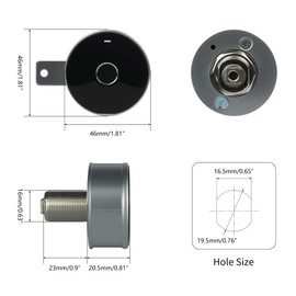 KENRONE Fingerprint Smart Door Lock Cabinet Lock with Sound Light Prompt, Emergency Unlock and Anti-Theft Alarm - Keyless Entry for Home, Apartment, Rental Property and Office
