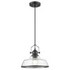 kudos Seeded Glass Pendant Light Kitchen Island, Adjustable Cord, Black
