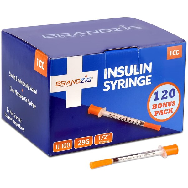 Insulin Syringes 29G 1cc 1/2" 120 Pack