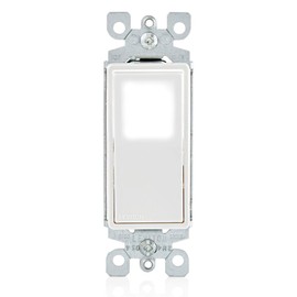 Leviton 15 Amp Decora LED Illuminated Light Wall Switch Single-Pole, L5611-2W, White