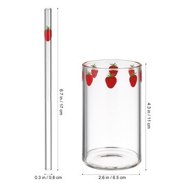 2juegos Vasos De Fresa Con Pajita Taza De Transparente Para Leche Y Jugos Para Bebidas Como Té