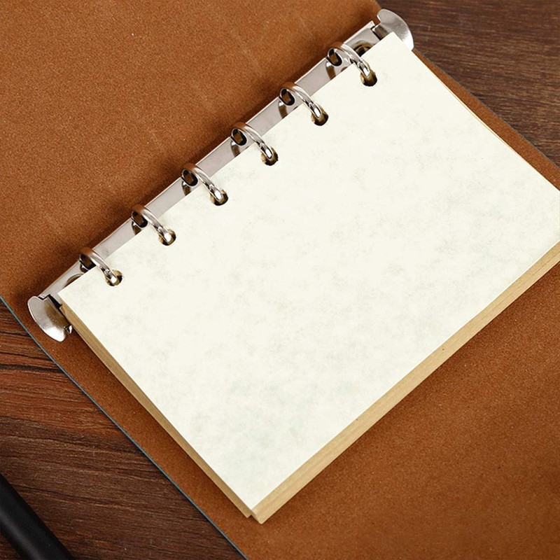 Loose Leaf Writing Books POWERTOOL Leather Cover Ruled Wirebound Journal