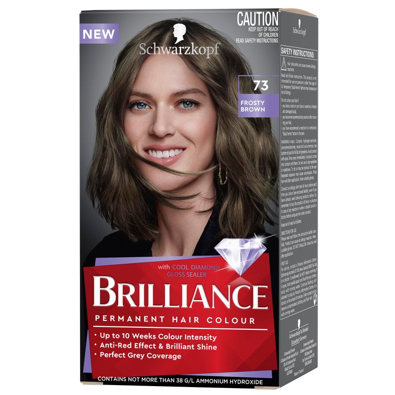 Schwarzkopf Brilliance Cool Browns Permanent Hair Colour, 73 Frosty Brown