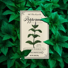 Life Plus Style Gourmet Of The Earth Pure Peppermint Herbal Tea Refreshing Minty & Cool Flavor Non GMO Caffeine Free Eco Conscious 30 Tea Bags Enjoy Hot or Cold