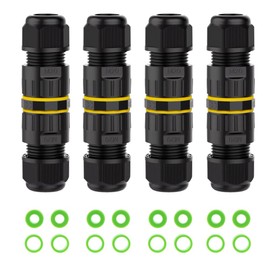 5 Pin IP68 Outdoor Waterproof Electrical Wire Connector for 5-12mm Wire Diameter, (Max 16A, 450V), 2 Way 4 Packs