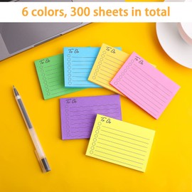MAIHUO 300 Sheets to Do Post It Notes,to Do List Sticky Note,6 Color Notepad,Post It Note Tags