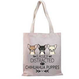 BDPWSS Chihuahua Tote Bags For Women Chihuahua Lover Gift Chihuahua Mom Canvas Shoulder Bag Chihuahua Puppies Dog Lover Gift (Chihuahua puppy TGCA)