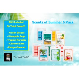 The Candle Daddy Scents of Summer 5 Pack - 5 Amazing Summer Wax Melts - 30 Total Cubes - 10 Total Ounces