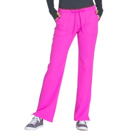 HeartSoul Drawstring Scrub Pants for Women, Stretch Performance Fabric 20110, M, Glam Fuschia