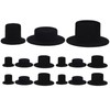 [ULTECHVO] 15pcs Black Flocked Mini Clown Hats Mini Plush Hat