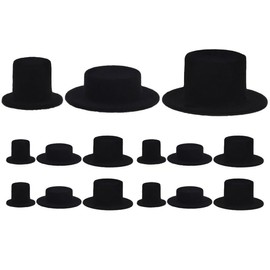 [ULTECHVO] 15pcs Black Flocked Mini Clown Hats Mini Plush Hat for Crafts Birthday Decoration Party DIY Decoration Home