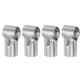 sourcing map T Pipe Clamp Connector 4pcs Structural Pipe Connector Chain Link Fence Clamp Stainless Steel Corner Fitting End Rails Clamp, Fit OD 1-1/4 Inch(30mm)