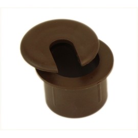 MyCableMart 1" Cut-Hole Size Brown Round Wire Management Grommet with Removable Lid