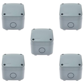 SuperInk Waterproof Junction Box, IP66 Outdoor Electrical Enclosure, PVC/ABS Grey Project Box, 3 1/4" x2 3/4" x2 1/4" (86x74x62mm), Weatherproof Small Electrical Box for Garden, CCTV, DIY Wiring,5PK