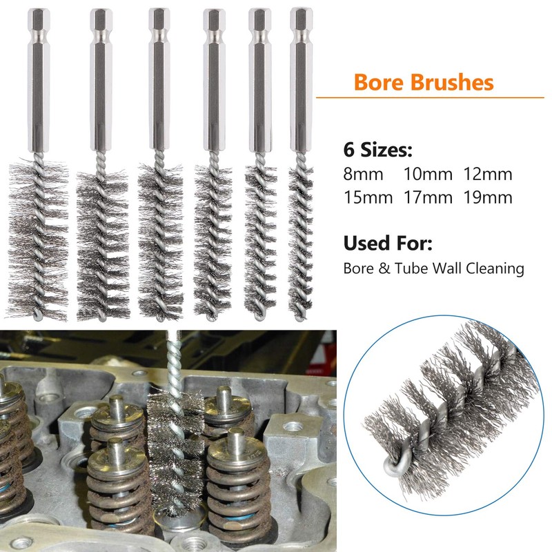 Diesel Injector-Seat Brush Master Cleaning Kit 8090S Premium Stainless Steel
