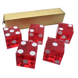 5 x Red Stunning New Perfect 19 mm Precision Casino Craps Dice/Craps