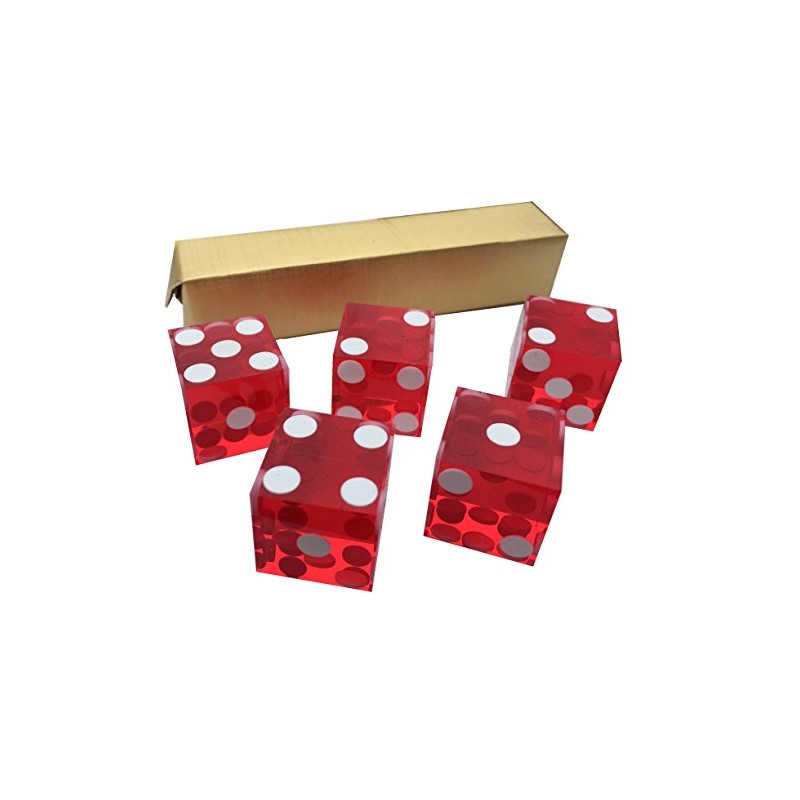 5 x Red Stunning New Perfect 19 mm Precision Casino Craps Dice/Craps